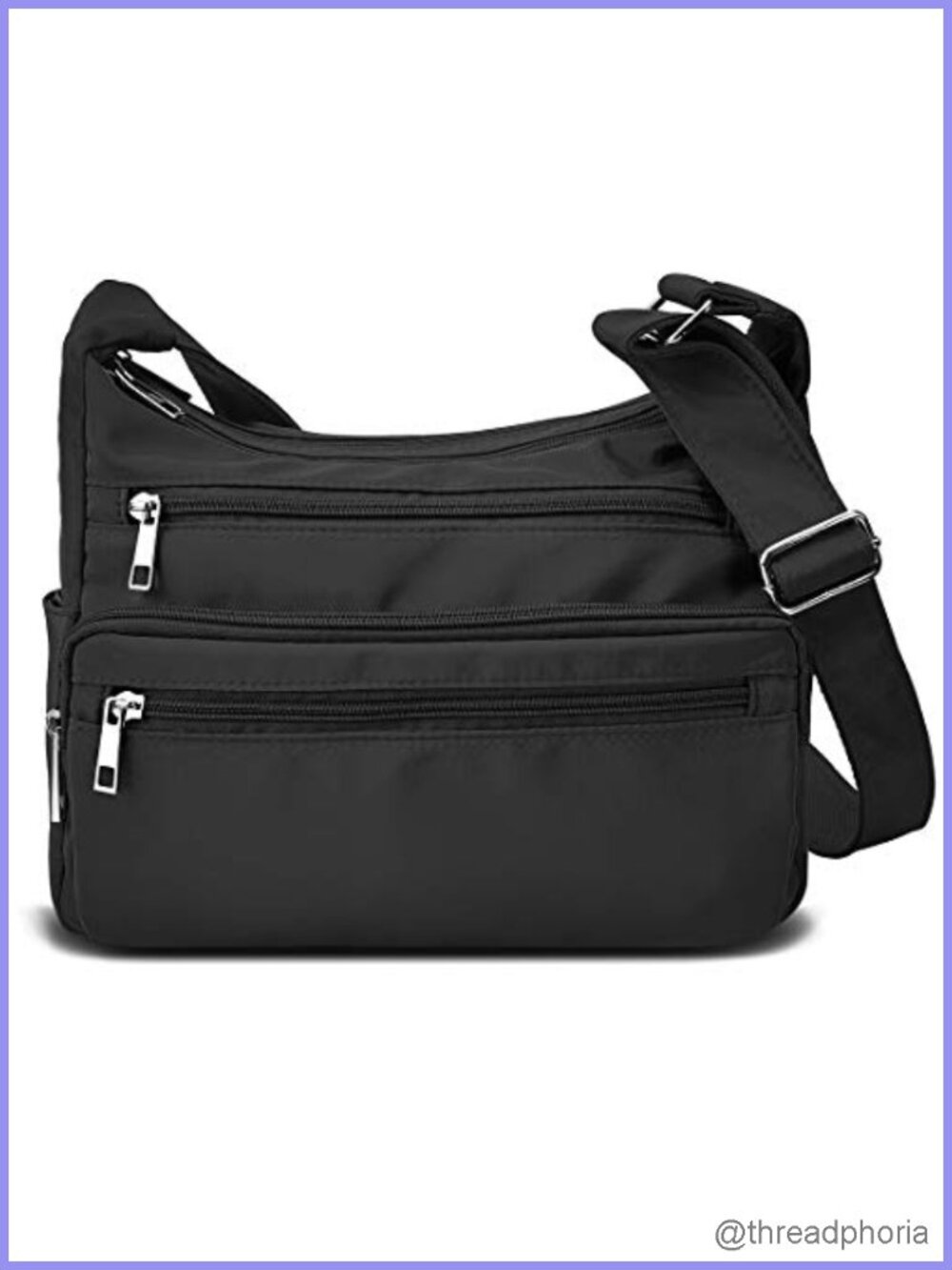 RFID Nylon Crossbody Bag Multi Pocket Travel Purse